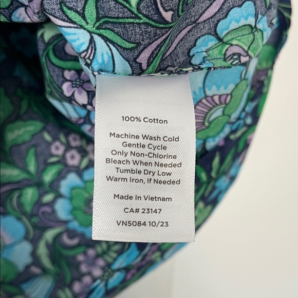 Talbots Floral Sleeveless Blouse - Blue and Green - Picture 6 of 8